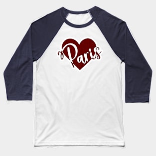 Paris in Coffee brown color Baseball T-Shirt